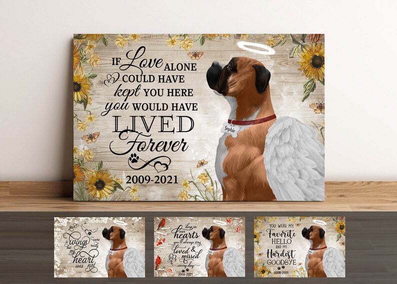 Boxer Memorial Canvas Boxer Loss Boxer Bereavement Boxer Etsy