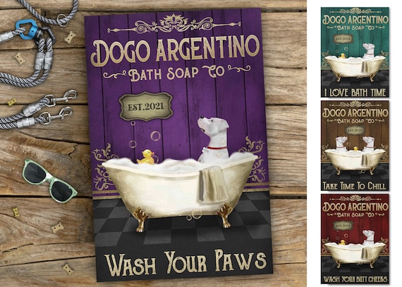 Lona personalizada de jabón de baño Argentino Dogo, o lona de