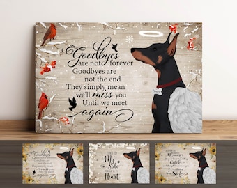 Dobermann Memorial Canvas, Dobermann Loss, Dobermann Bereavement, Dobermann Sympathy, Wall Decor, Pet Memorial, Gift Home, Loss of Dog Gift