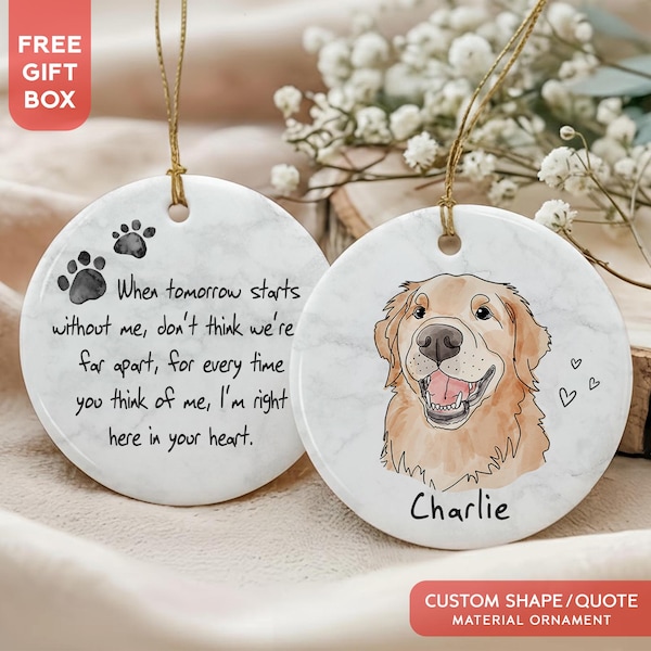 Custom Memorial Ornament, Dog Cat Ornament, Dog Loss Gift, Pet Loss Gift, Pet Memorial Gift
