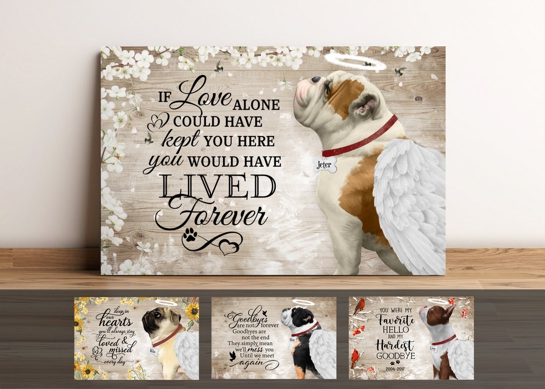 Personalized Dog Memorial Canvas, Custom Dog Loss Gift, Dog Bereavement