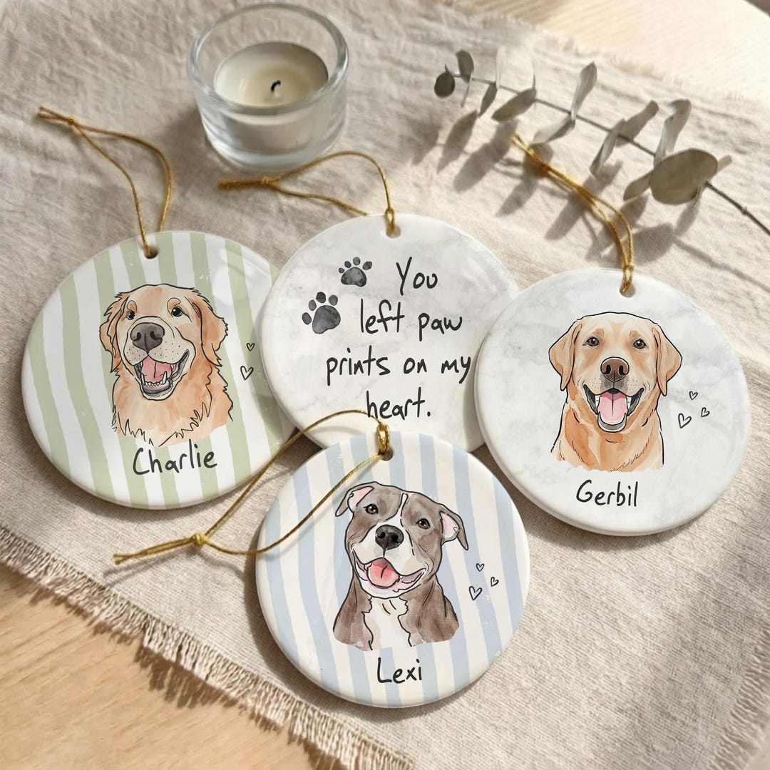 Custom Memorial Ornament, Dog Cat Ornament, Dog Loss Gift, Pet Loss ...