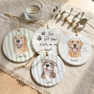 Custom Memorial Ornament, Dog Cat Ornament, Dog Loss Gift, Pet Loss Gift, Pet Memorial Gift image 1