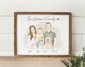 Custom Portrait, Family Watercolor Painting From Photo, Portrait Gift for Mom Dad, Couple Painting, Personalized Portrait