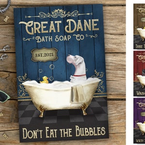 Great Dane   Bath Soap Canvas,  Great Dane   Bathtub Canvas, Great Dane Bathroom Canvas, Fathers day gift, Dad gift