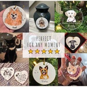 Custom Pet Ornament, Personalized Watercolor Dog/Cat Photo Ornament, Dog Christmas Ornament, Pet Memorial Gift image 10