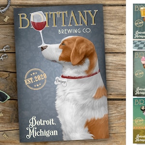 Brittany Canvas, Brittany Print, Custom Brittany Portrait, Brittany Decor, Best Gift For Friend, Home Decor, Custom Art, Dog Mom