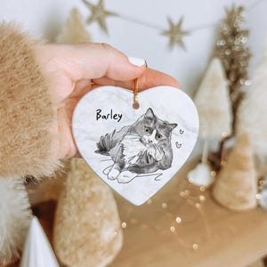 Custom Pet Ornament, Personalized Watercolor Dog/Cat Photo Ornament, Dog Christmas Ornament, Pet Memorial Gift image 6