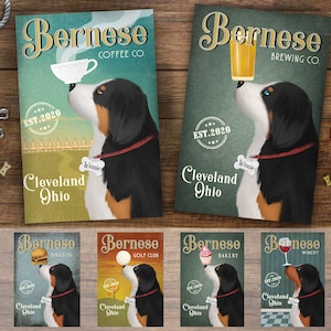 Bernese Mountain Canvas, Bernese Mountain Poster, Bernese Portrait, Bernese Art, Custom Bernese Gift, Bernese Mountain Dog Home Decor