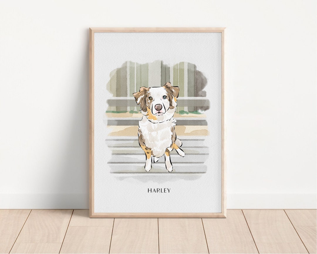 Custom Watercolor Painting, Pet Portrait From Photo, Custom Dog ...