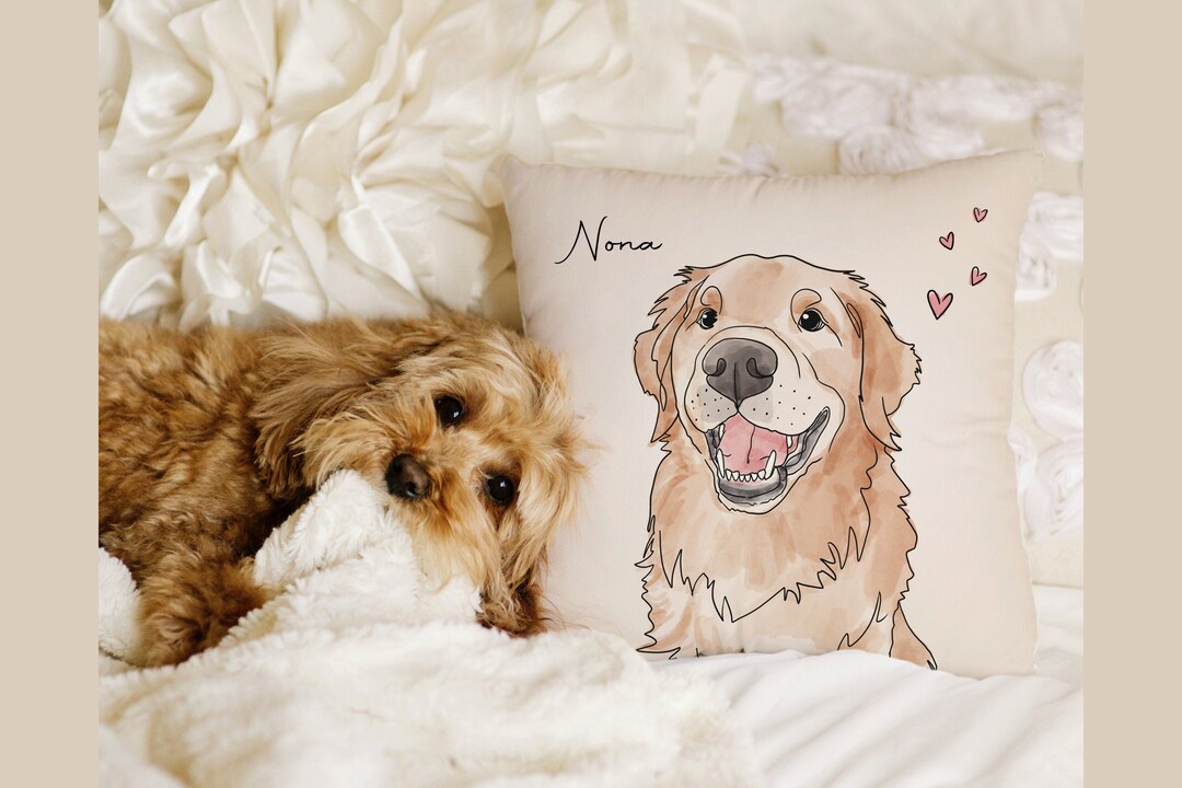 Custom Pet Portrait Pillow, Dog Pillow, Cat Pillow, Pet Cushion