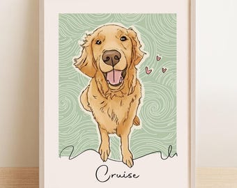 Custom Pet Portrait, Personalized Pet Line Drawing from Photo, Dog Portrait for Dog Lover, Gift for Dog Owner