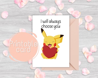 Pikachu, ti sceglierò sempre, carta d'amore (download digitale)
