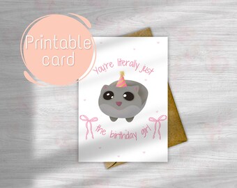 Lustige Trauriger Hamster Meme Geburtstagskarte: Printable (Digitaler Download)