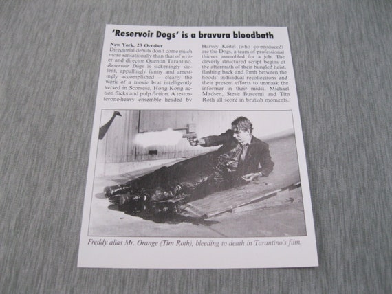 Reservoir Dogs Tim Roth Article 110x143mm Image From Vintage - Etsy Reservoir Dogs Tim Roth Article 110x143mm Image From Vintage - Etsy