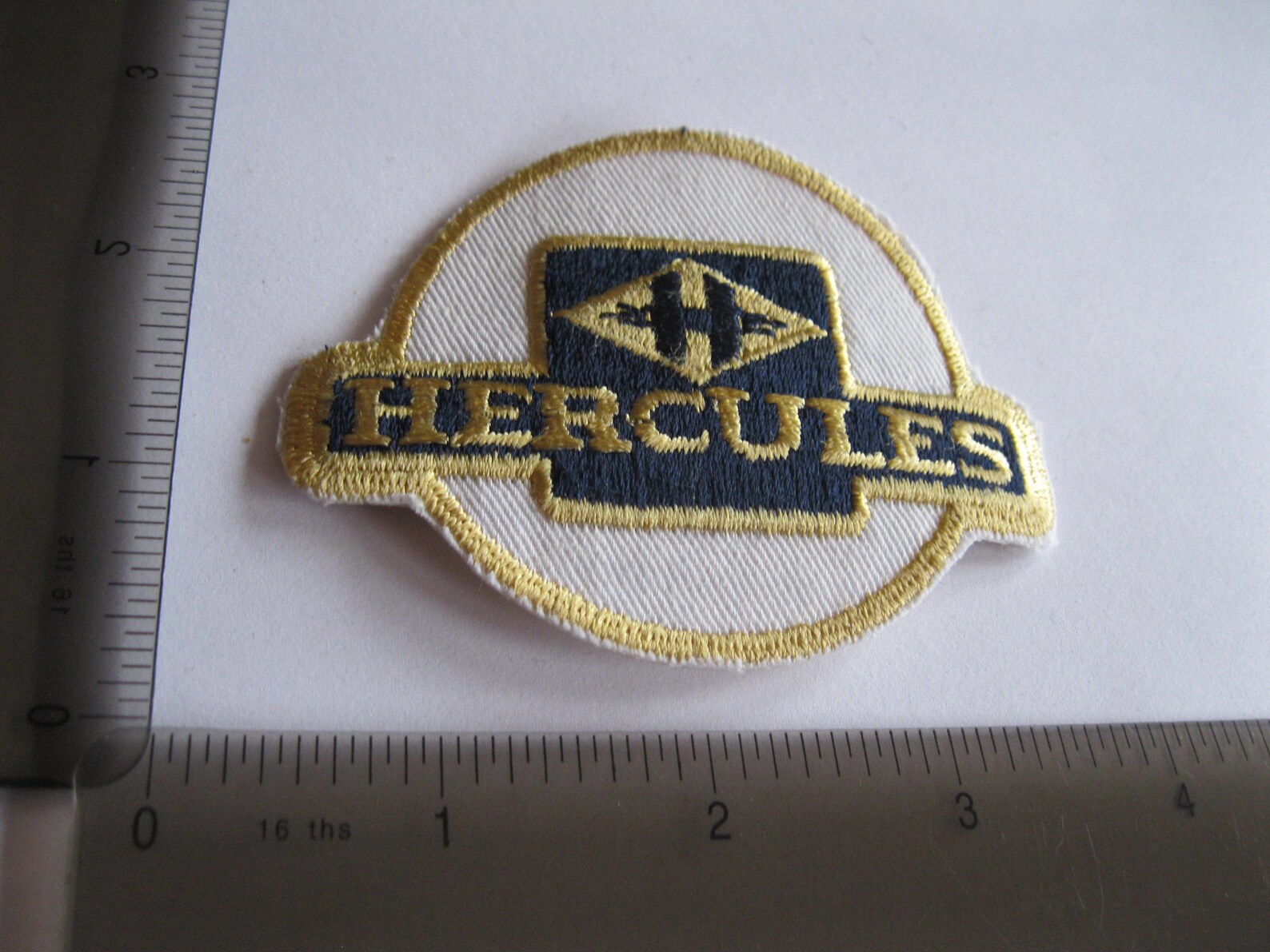 Small Hercules patch white round badge motorcycle moped Etsy