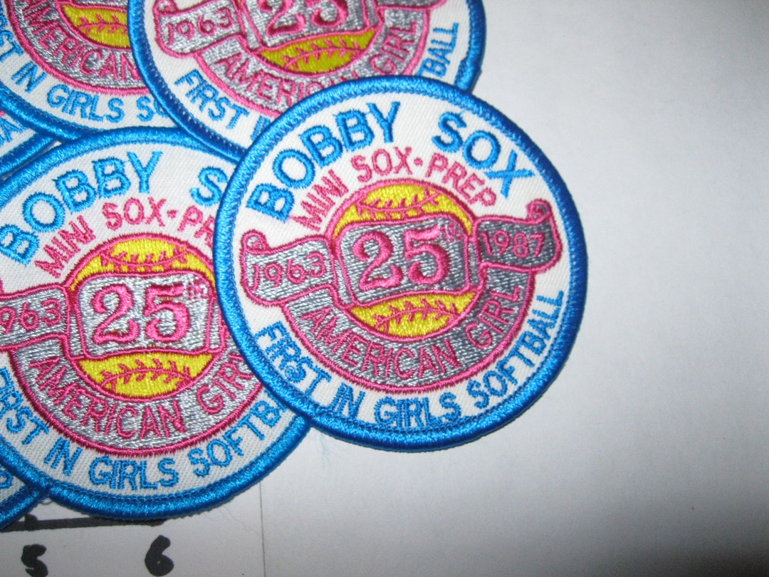 Bobby Sox Girls Baseball Softball Cute Embroidered Fabric Etsy