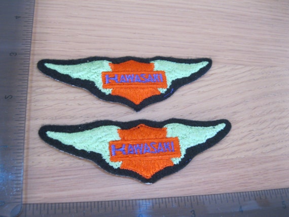 motorcycle badge vintage embroidered iron on sew on NR Pair Hercules blue white gold patches 1970s 1980s