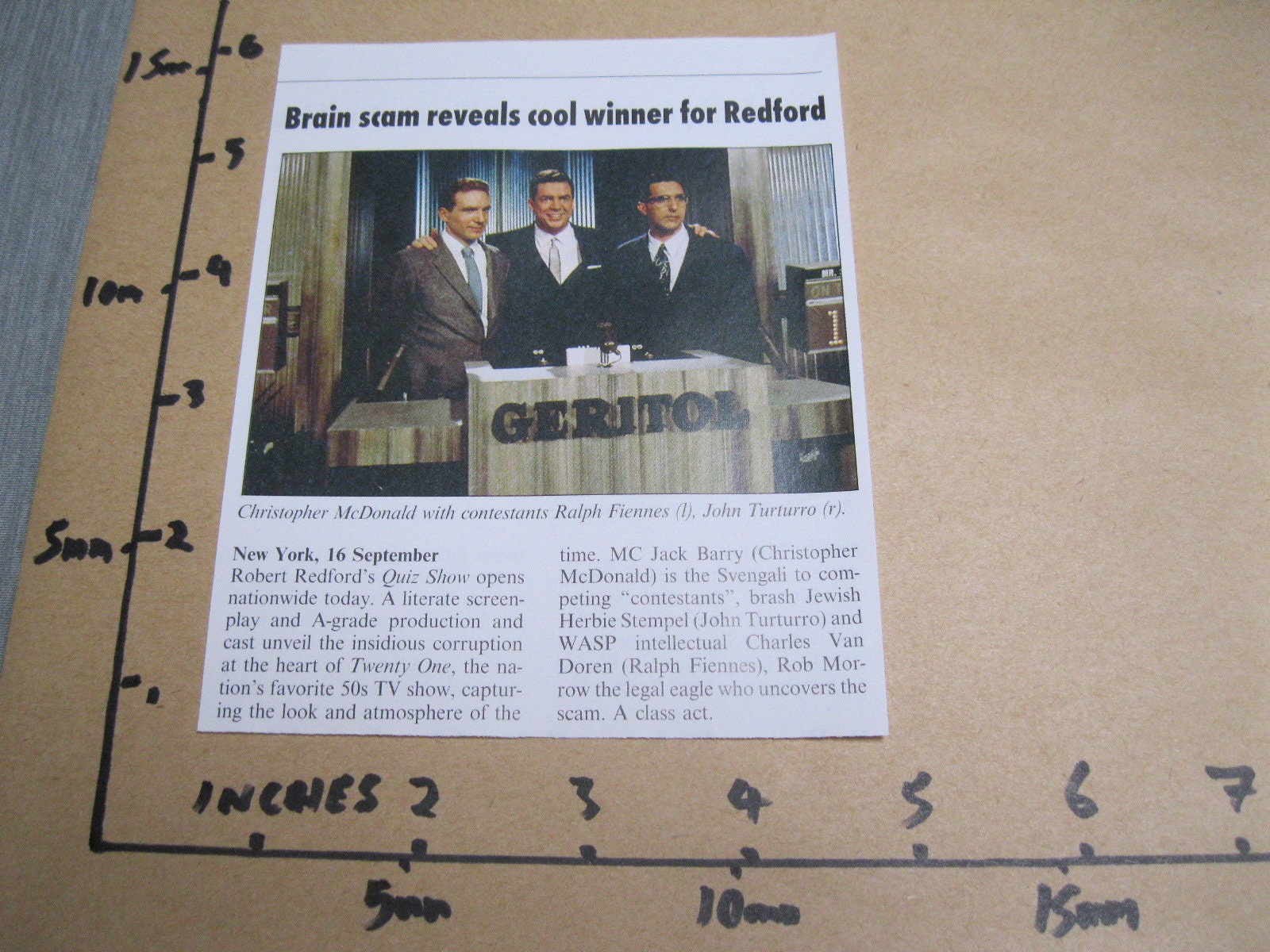 Ralph Fiennes Quiz Show