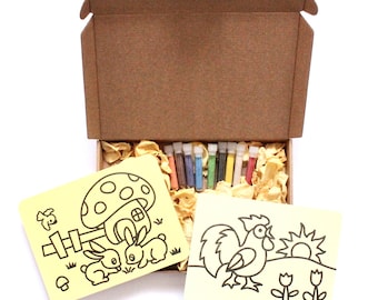 Colored Sand Set "Lovely Easter Set With Bunnies and a Rooster"