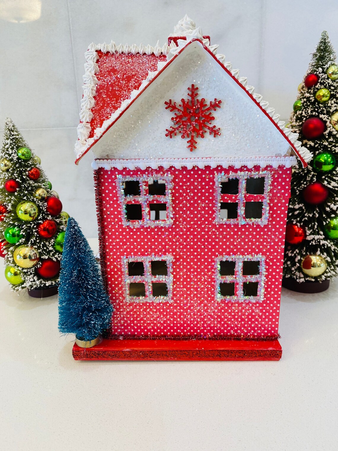 Christmas Glitter House Etsy