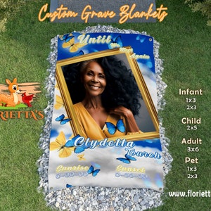 Custom Grave Blanket, Memorial, Keepsakes, Grave Marker