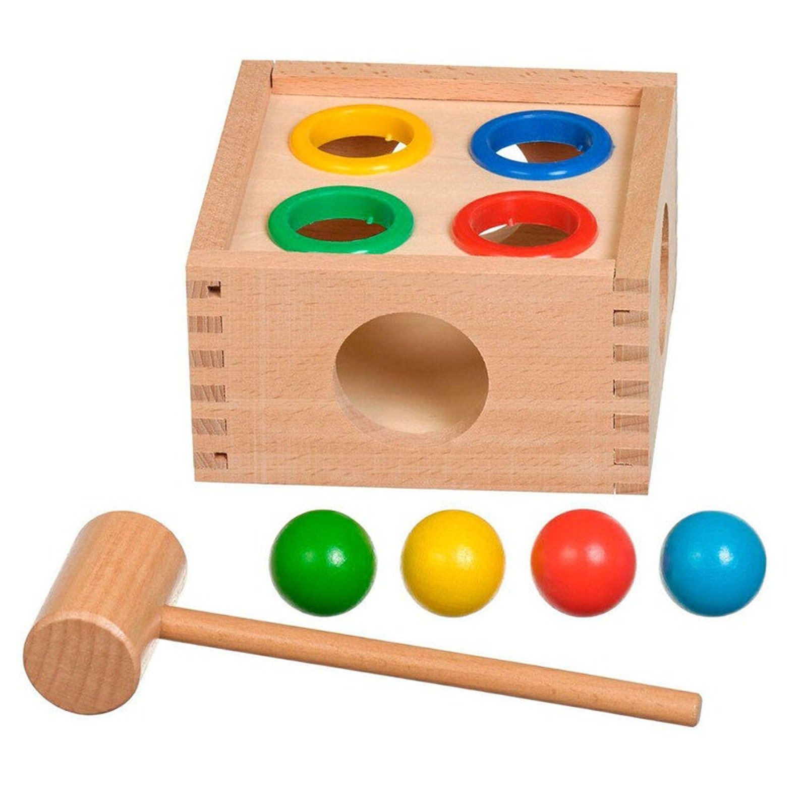 Montessori Toys Wooden Hammer Toy Pounding Toy for Toddler Etsy