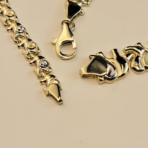 Elephant Bracelet 10K Gold , Lucky Gold Bracelet, Gift For Mom. image 3