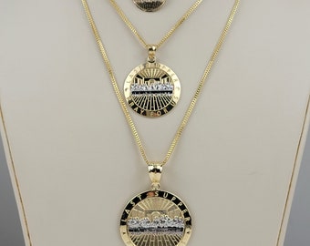10K Gold Last Supper Medallion Pendant Necklace: Religious Jewelry Gift