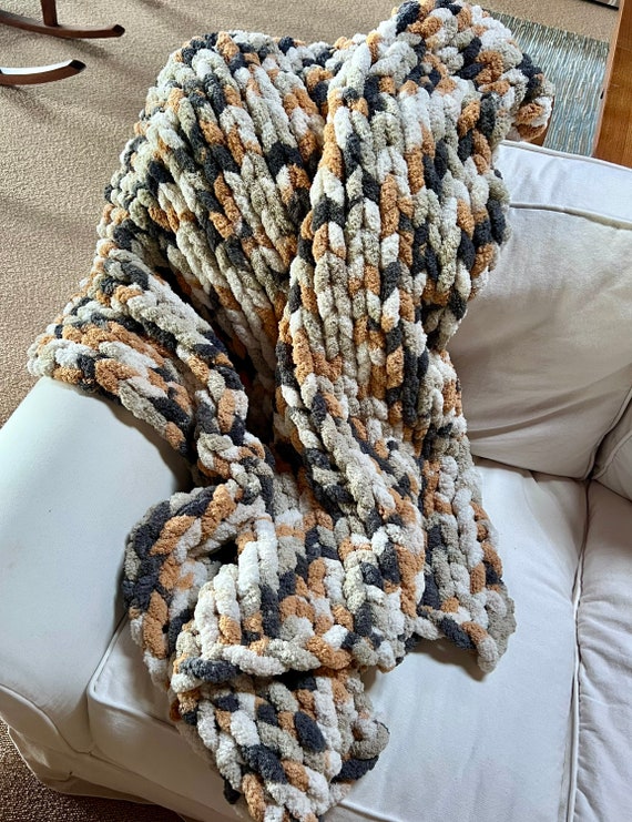 Chunky Knit Blanket variety of Sizes in a Variety of Colors Etsy