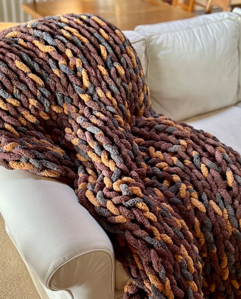 Chunky Knit Blanket variety of Sizes in a Variety of Colors Etsy