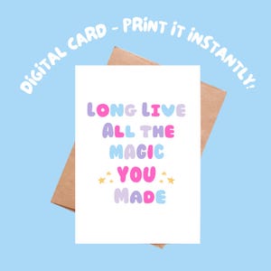 Long Live The Magic You Made Taylor Swift Verabschiedung, Glückwunschkarte, Dankeskarte | selber ausdrucken!