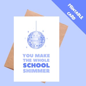 Fai brillare l'intera scuola – Biglietto di ringraziamento per insegnanti ispirato a Taylor Swift stampabile / Download digitale disponibile immediatamente