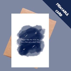 Carte de sympathie numérique - Carte de condoléances imprimable « Plus grand que le ciel » | Téléchargement instantané