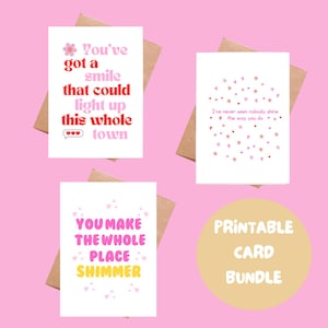 Lot de cartes Taylor Swift | Ensemble de cartes à imprimer pour compliments et remerciements | Téléchargement numérique