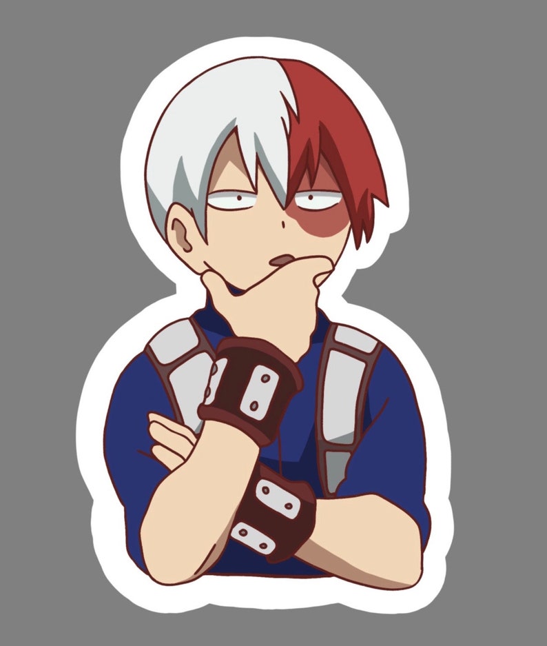 shoto todoroki thinking vinyl stickermhastickeranime etsy