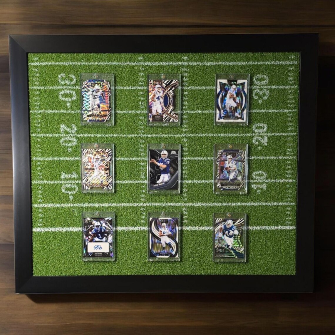 Football For Frame Insert Custom Football Card Display Frame – Real Turf Field Design - HOLD 9 ...