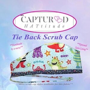 Men, Womens Scrub Cap, Tie Back Surgical Hat| Handmade Adjustable Ties| Custom Satin Lining Option| Pediatric Scrub Cap