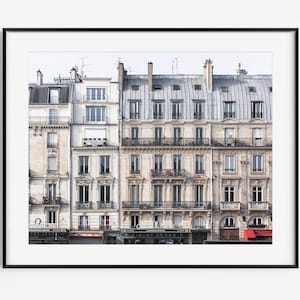 Arkitekturtryck av Parisbyggnader, Parisfotografi, fransk heminredning, neutral väggkonst, minimalistisk väggdekor för vardagsrum och kontor