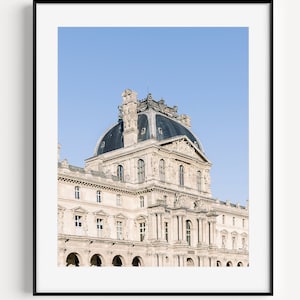 Louvre Museum Print, Neutral Paris Photography, Paris Architecture, French Home Decor for Living Room or Office Wall Art, Francophile Gift
