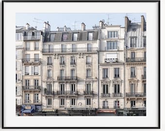 Parisian Architecture Print, Neutral Paris France Photography, Travel Wall Art, French Home Decor, Minimal Wall Decor for Living Room