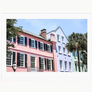 Rainbow Row Print, Charleston SC Photography, Charleston Home Decor Gift, South Carolina Wall Art for Living Room or Office