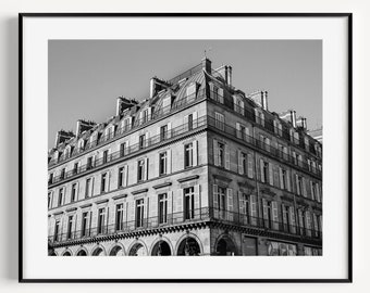 Black and White Paris Architecture Print, Europe Street Photography, French Wall Decor, France Travel Photography, Minimal Art, French Decor