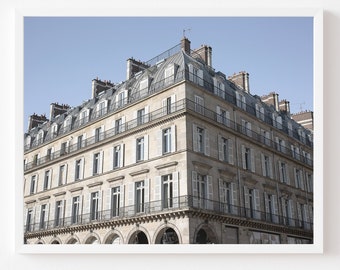 Paris Architecture Print, Paris Photography, Travel Photography, Paris Building Wall Art, Large Neutral Wall Decor for Living Room or Office