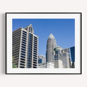 Charlotte NC Cityscape, Charlotte Skyline Print, Architecture Print, North Carolina Travel Photography, CLT Wall Decor for Office or Bedroom