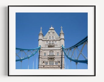 Tower Bridge Poster, London Photography Print, London Wall Decor, London Cityscape, England Travel Poster, British Decor, Architecture Print