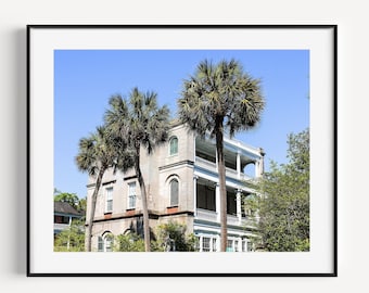 Charleston SC Photography, Charleston Battery Houses, Architecture Travel Photography, South Carolina Wall Art, Wall Decor for Living Room