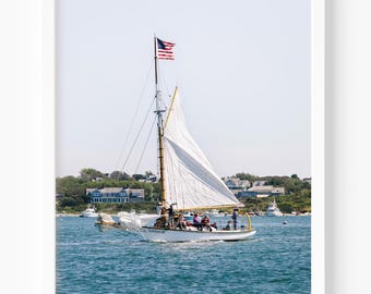 Nantucket Print, Cape Cod Segelboot Fotografie, Nautische Wandkunst für Wohnzimmer, Hotel oder Airbnb