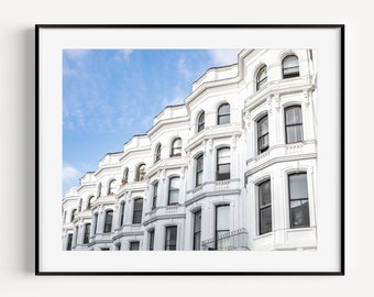 Notting Hill Wall Art, London Architecture Print, Europe Travel Photography, Large Minimal Wall Decor for Gallery Wall, Living Room, Office