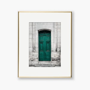 Emerald Green Paris Doorway Poster, European Door, Parisian Door Photography, Travel Photography, Pictures of Doors Wall Art for Living Room